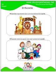 Resimli Zıt Kavram Çalışma Sayfaları